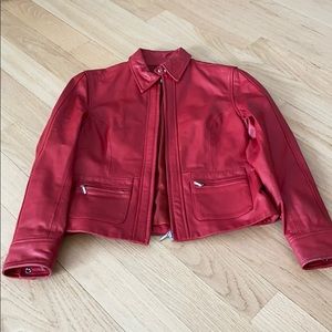 Red leather jacket
